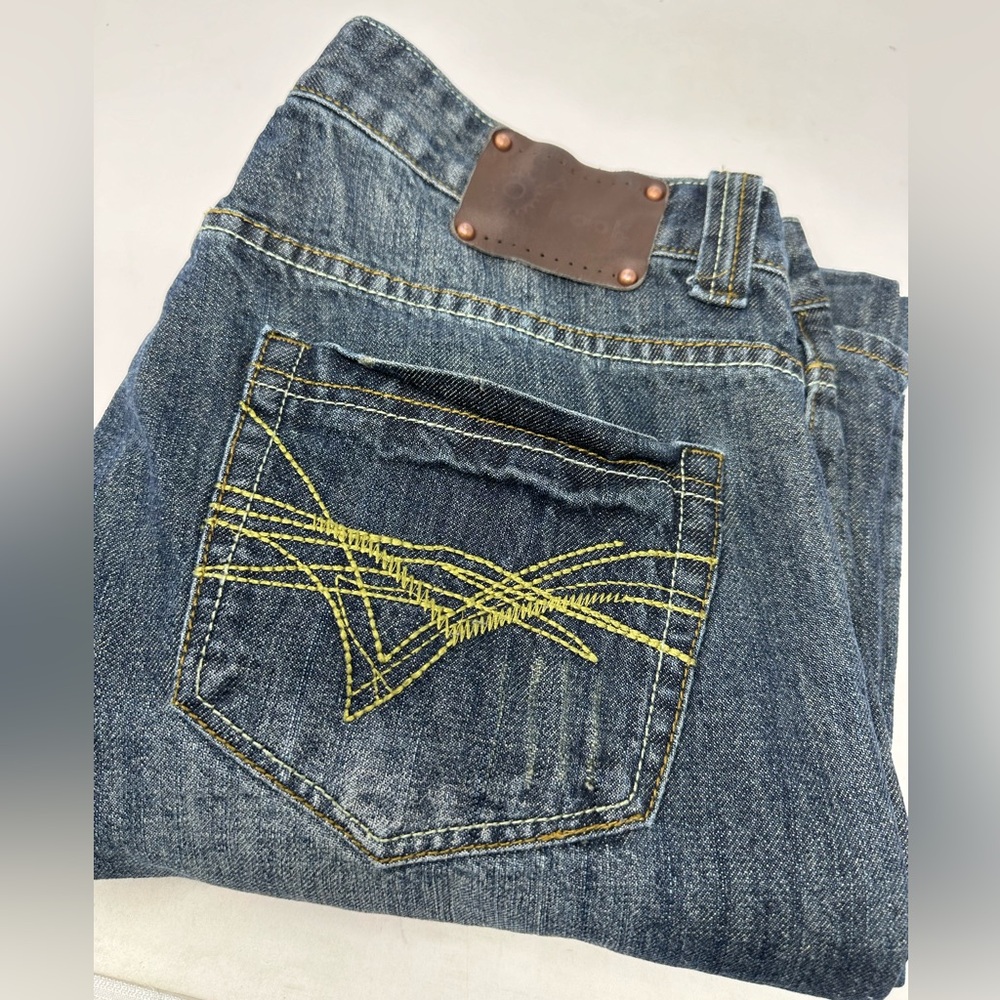 Men's Look Relaxed Straight Leg Distressed Denim Sz 36x32 Jeans X3